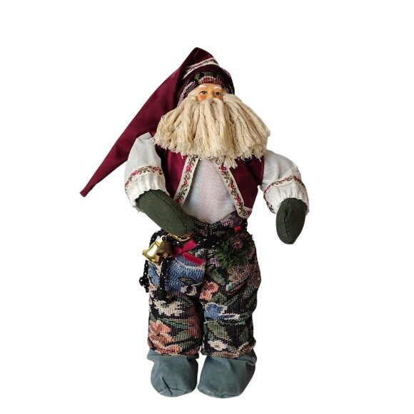 VTG Santa Claus Standing Christmas Figurine Bendable Mantel Decoration Taiwan - Picture 1 of 8